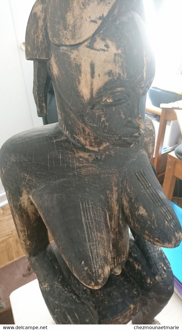 AFRIQUE SCULPTURE MATERNITE SENOUFO ? BOIS 85 CM DE HAUTEUR 25 CM DE LARGEUR ENVIRON