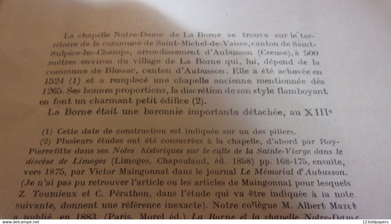 CREUSE 1918 LOUIS LACROCQ LE VITRAIL DE NOTRE DAME DE LA BORNE SUR COMMUNE SAINT MICHEL DE VEISSE - Limousin