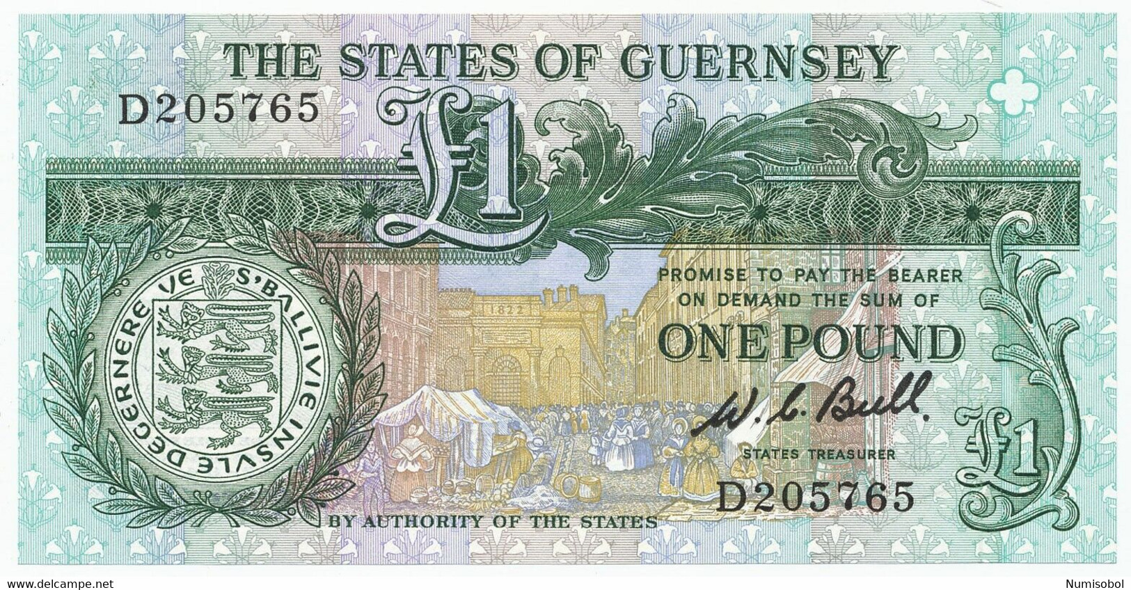 GUERNSEY - 1 Pound ND (1980-89) P48a, UNC. (GUR001) - Guernesey