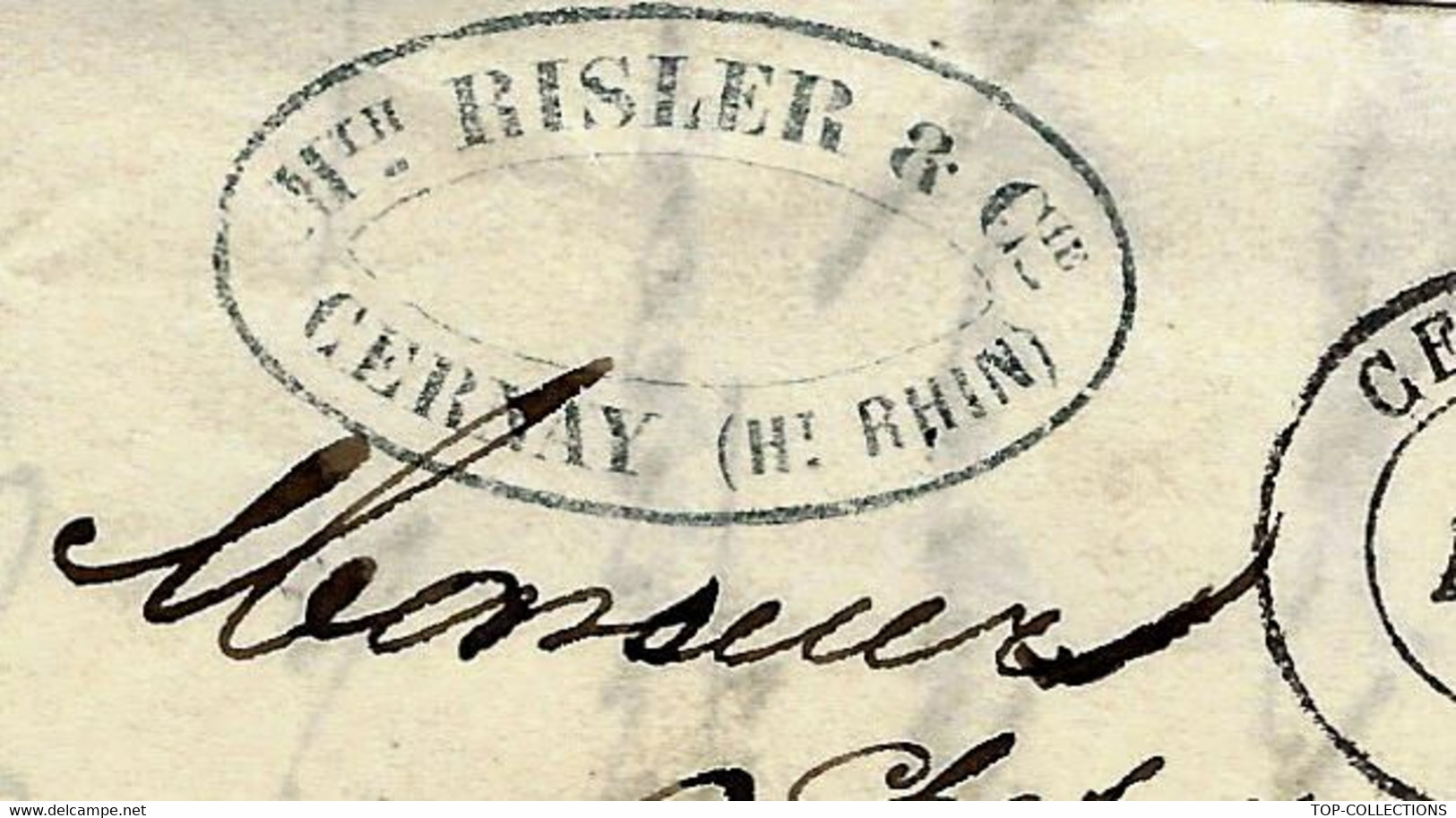 ALSACE  INDUSTRIE 1865 De Cernay Haut Rhin Sign. Risler Mathieu MANUFACTURE Pour Schneider Le Creusot Dépôt De  Mulhouse - 1800 – 1899