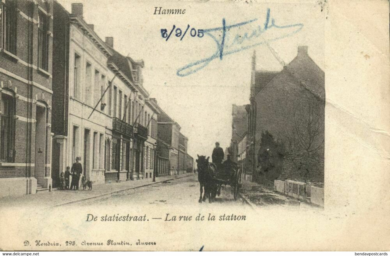 Belgium, HAMME, Statiestraat, Rue De La Station (1905) Postcard - Hamme