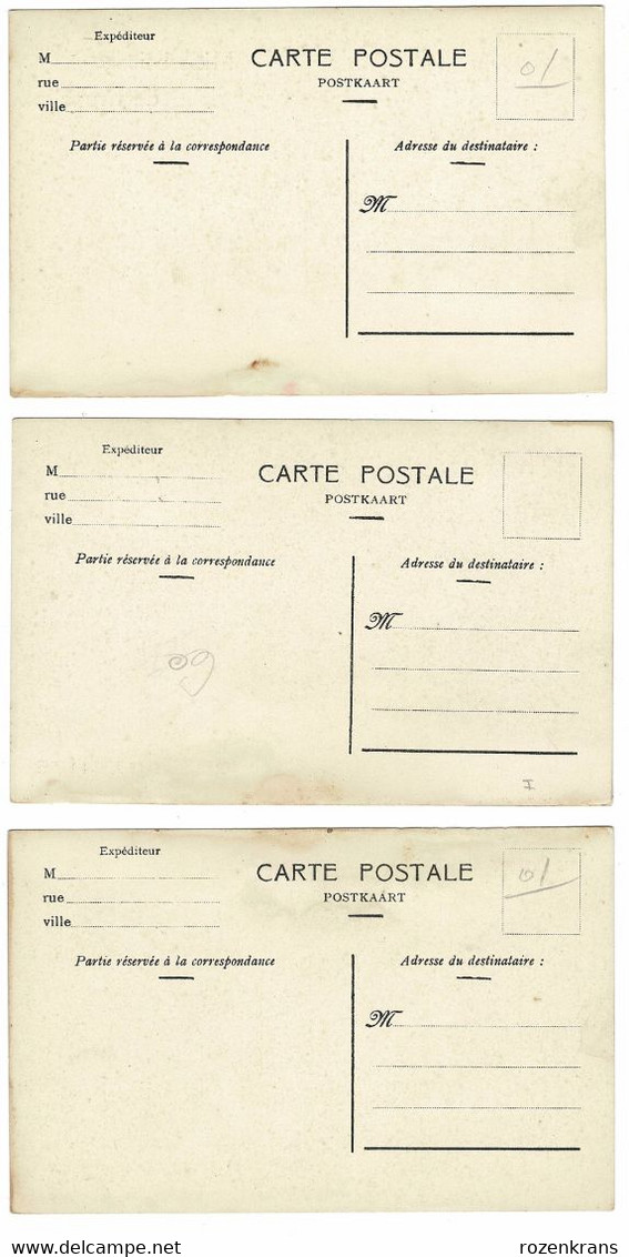 Lot 3 X CPA Fantaisie CPA Le Pigeon Un Baiser Duif Souvenir D'amitié Editeur Theys Bruxelles - Lots, Séries, Collections