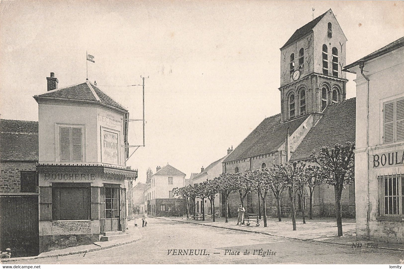 78 Verneuil CPA Place De L' église - Verneuil Sur Seine