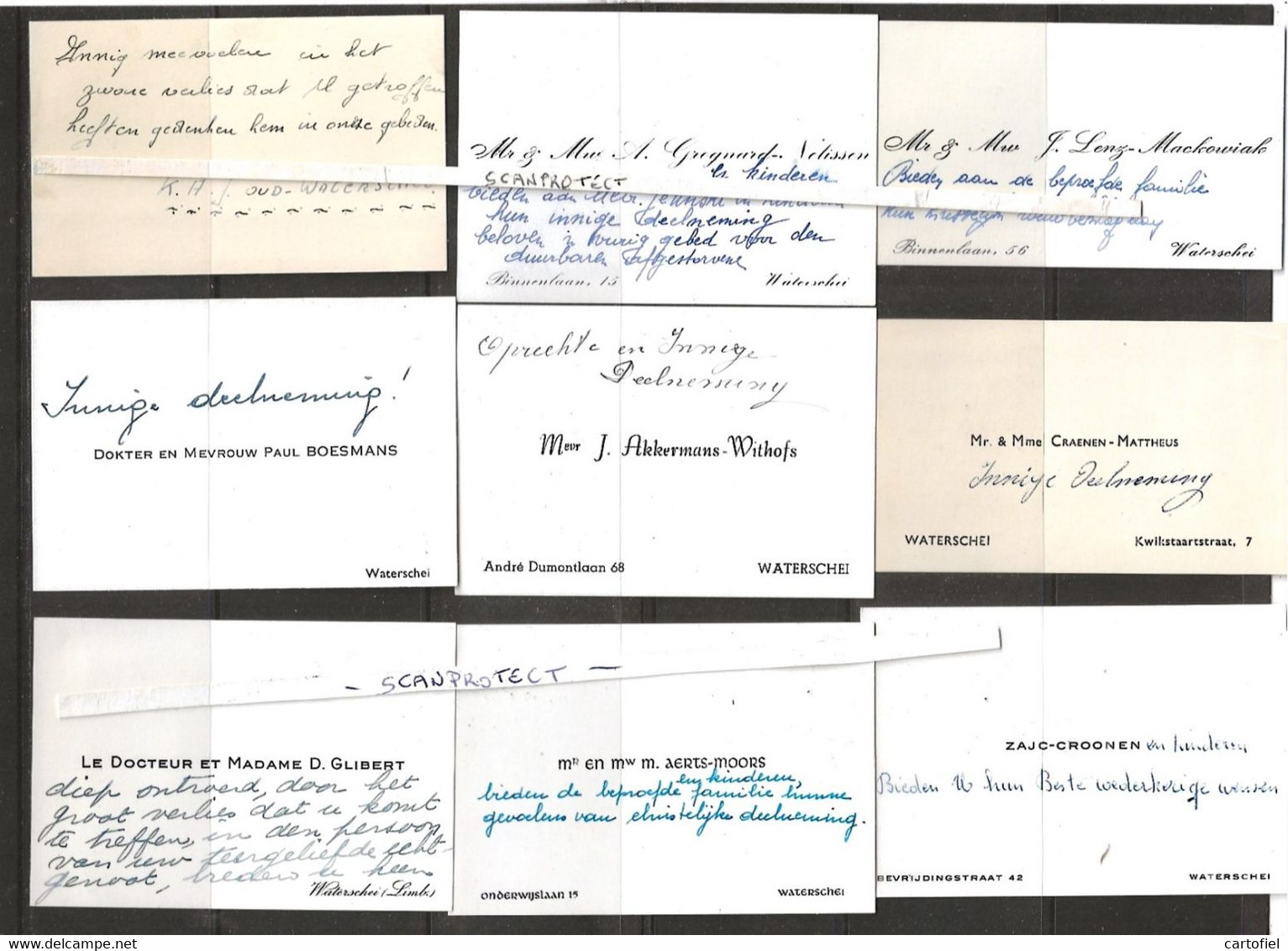 WATERSCHEI-GENK-OUDE-VISITEKAARTJES-LOT VAN 42 STUKS-JAREN '50-MOOIE TIJDSDOCUMENTEN-HEEMKUNDE-ZIE DE 5 SCANS-UNIEK! ! ! - Visiting Cards