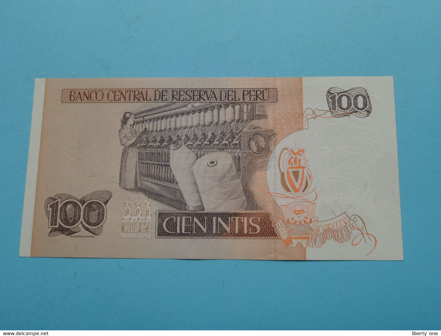 100 Cien Intis ( 28 De Junio 1987 - A7648014X ) PERU ( For Grade, Please See Photo ) UNC ! - Pérou