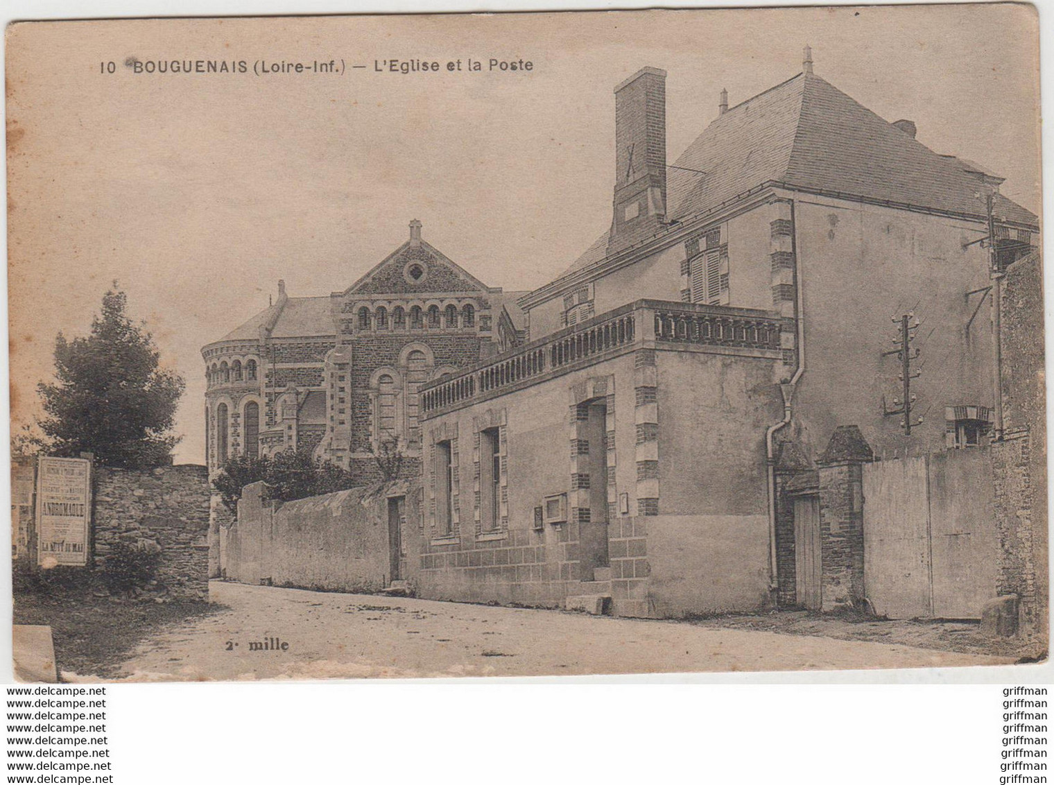 BOUGUENAIS L'EGLISE ET LA POSTE TBE - Bouguenais