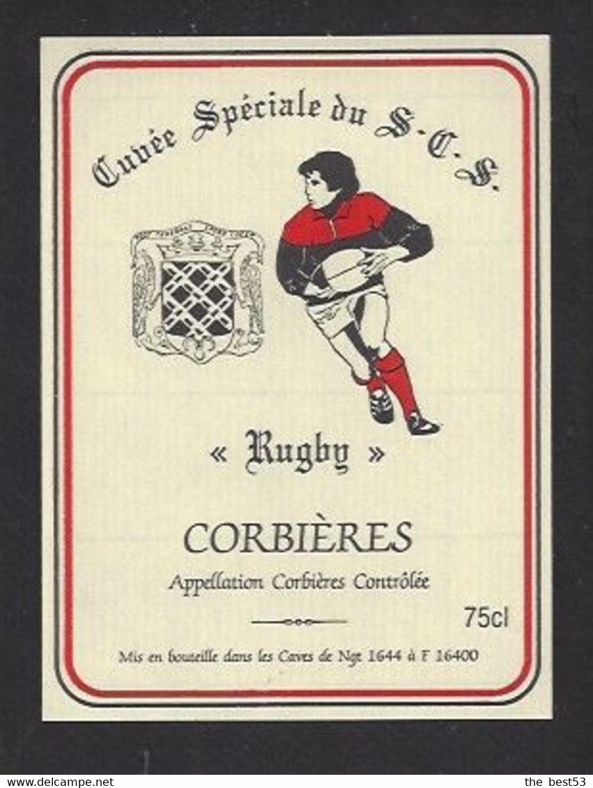 Etiquette De Vin De Corbières -  Sporting Club Surgérien à Surgères   (17)  -  Thème Rugby - Autres & Non Classés