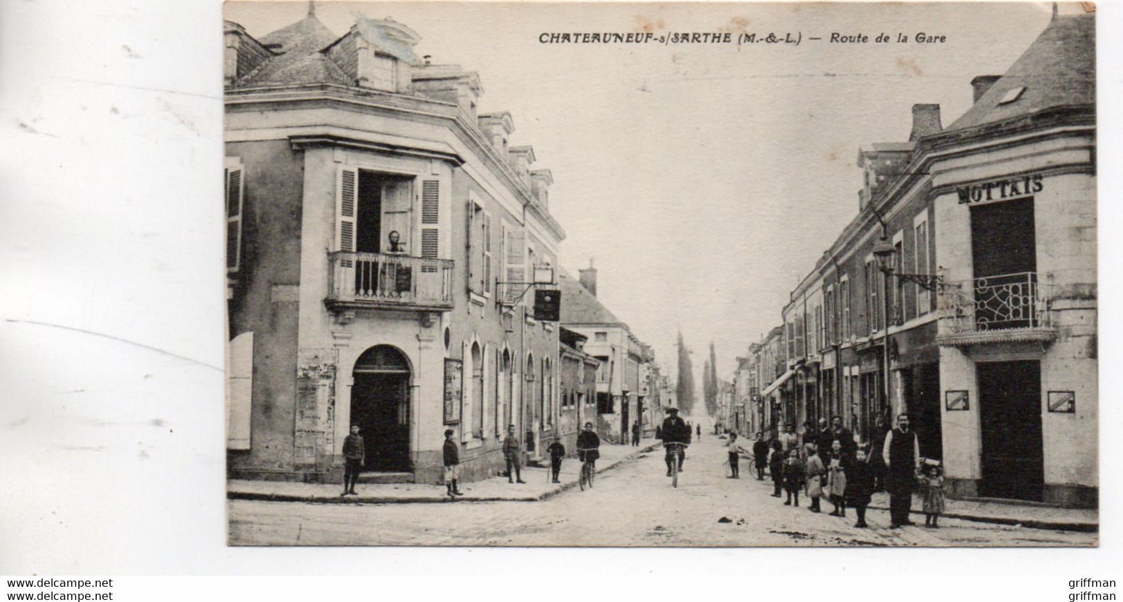CHATEAUNEUF SUR SARTHE ROUTE DE LA GARE 1919 TBE - Chateauneuf Sur Sarthe