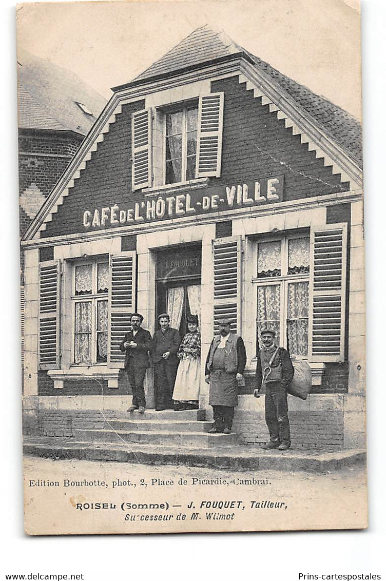 CPA 80 Roisel J. Fouquet Café De L'hotel De Ville - Roisel