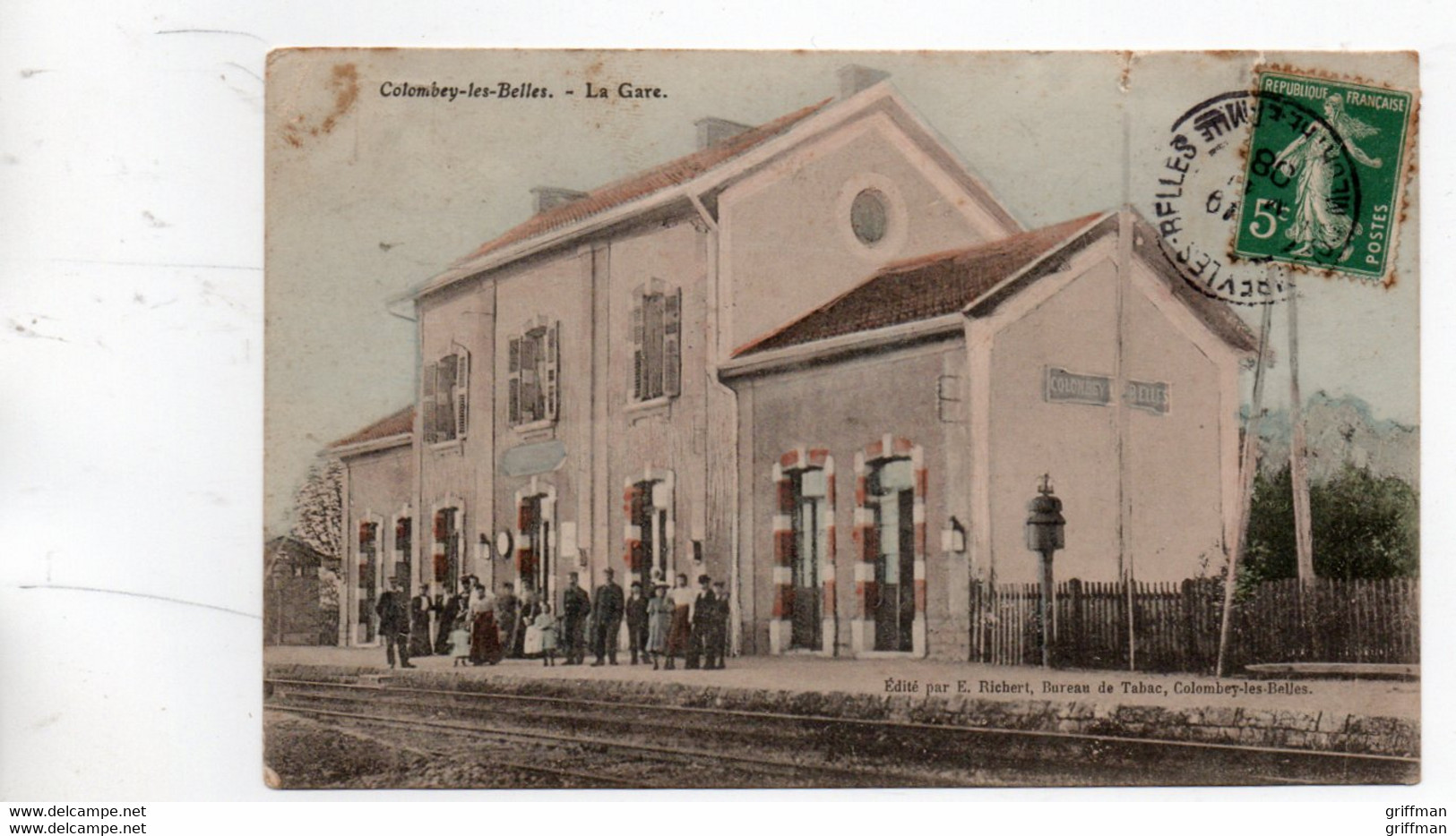 COLOMBEY LES BELLES LA GARE 1908 - Colombey Les Belles