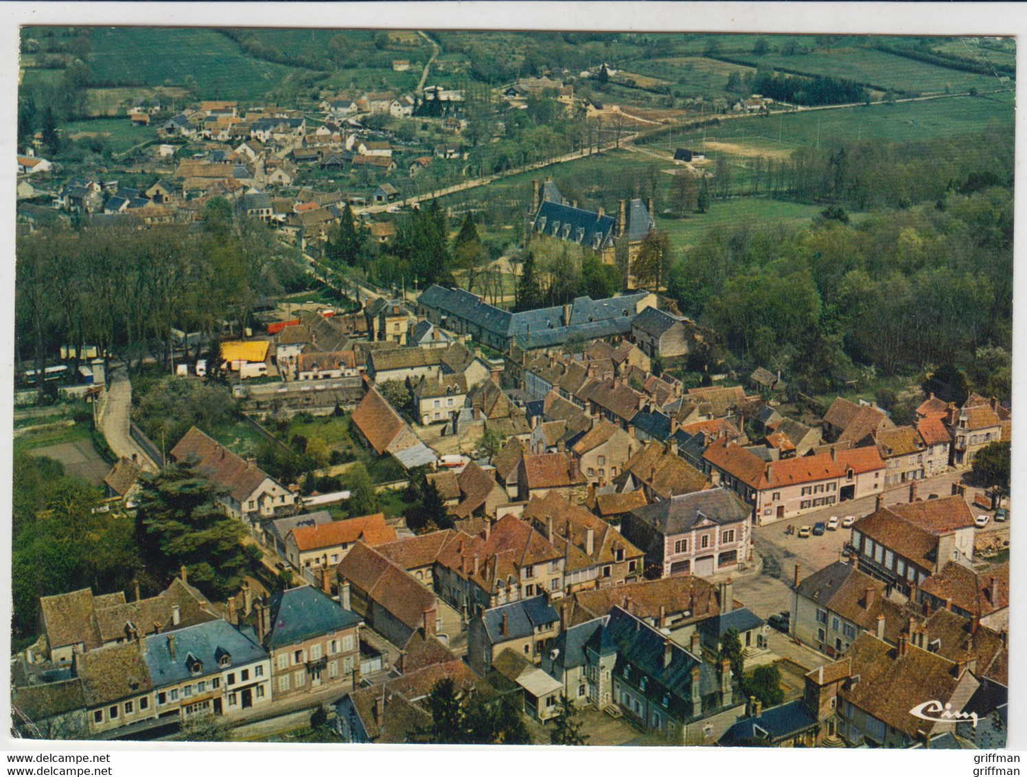 SAINT AMAND EN PUISAYE VUE GENERALE AERIENNE 1985 CPSM GM TBE - Saint-Amand-en-Puisaye