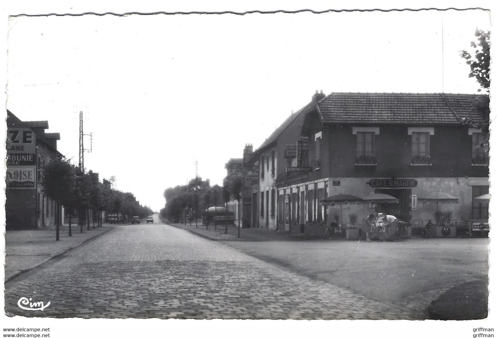 RIBECOURT RUE DE PARIS CAFE MARTIN CPSM 9X14 1958 TBE - Ribecourt Dreslincourt