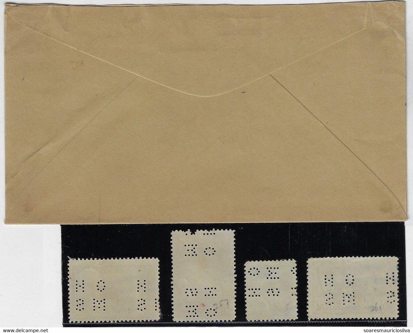 Canada 1946 Department Of Veterans Affairs Cover With Perfin OH/MS On Her/His Majesty 's Service + 4 Stamp - Perforadas