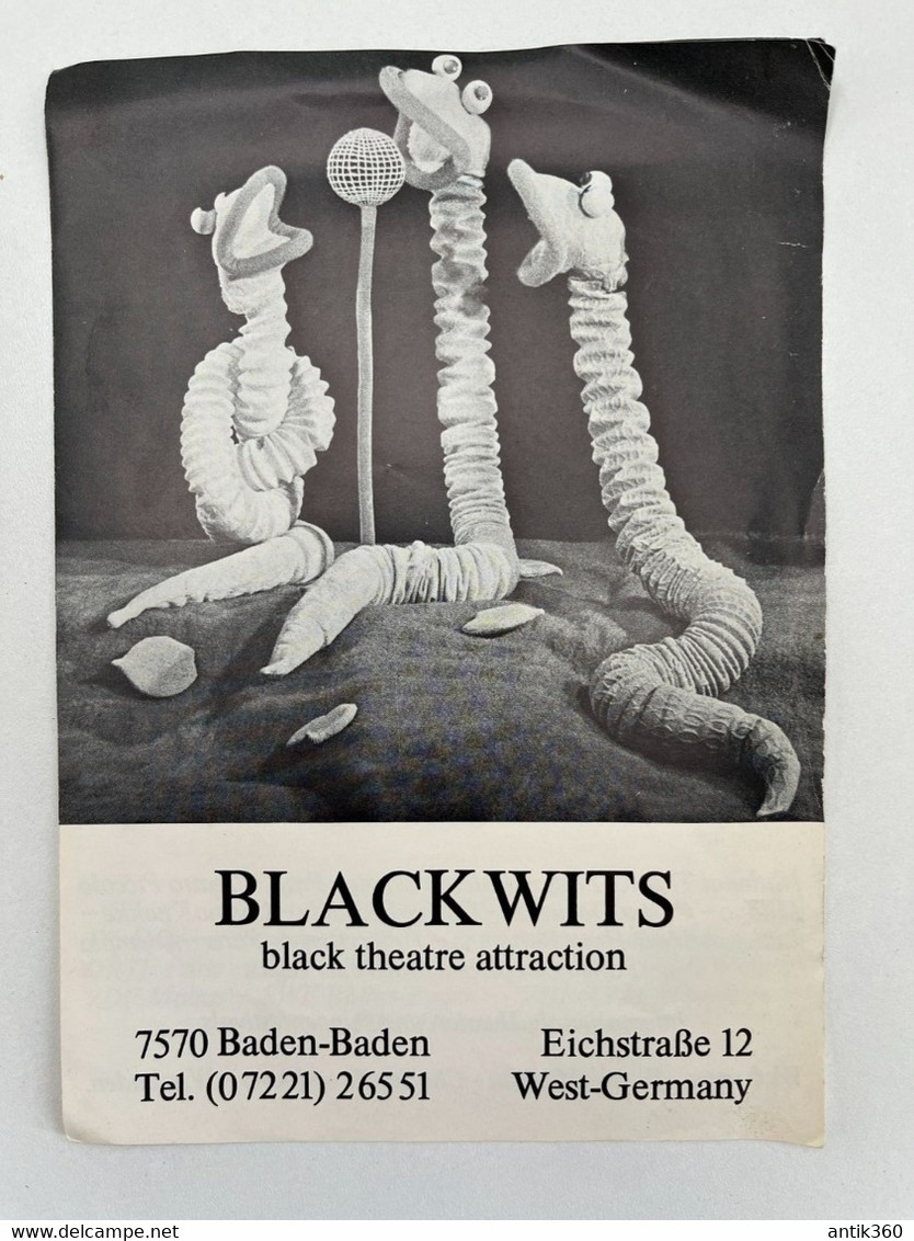Théâtre - Spectacle De Marionnette - Brochure Publicitaire Blackwits Genre Muppets -Baden-Baden - Allemagne - Programma's
