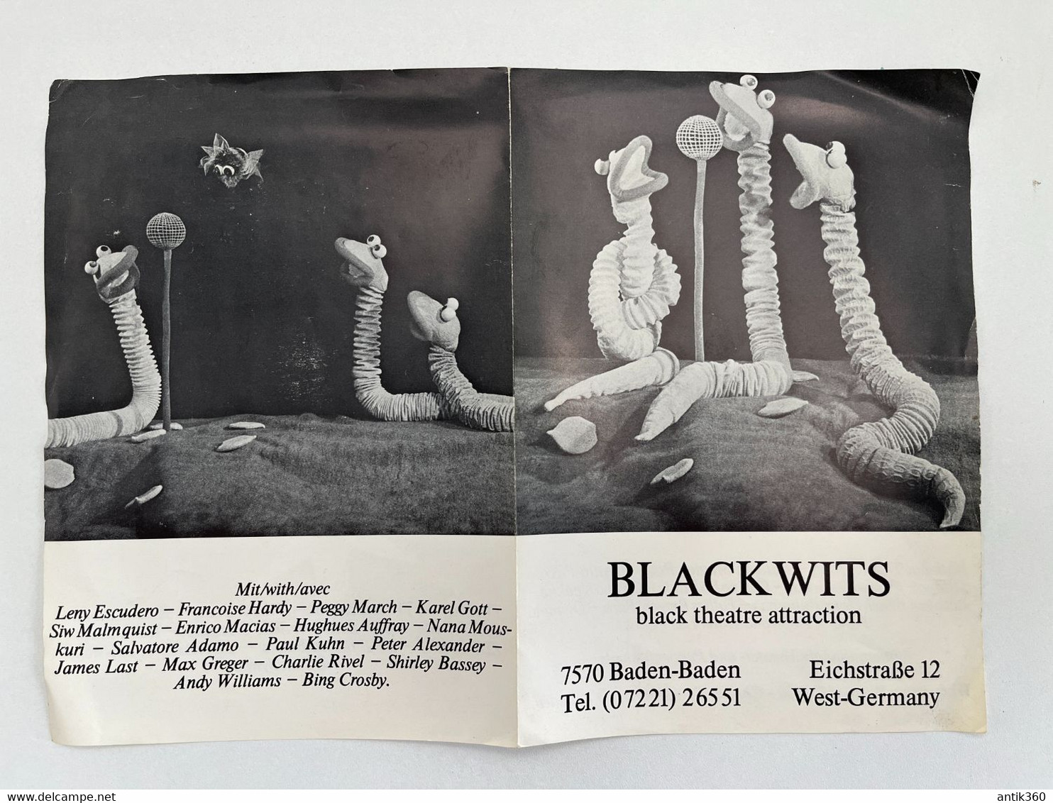 Théâtre - Spectacle De Marionnette - Brochure Publicitaire Blackwits Genre Muppets -Baden-Baden - Allemagne - Programma's