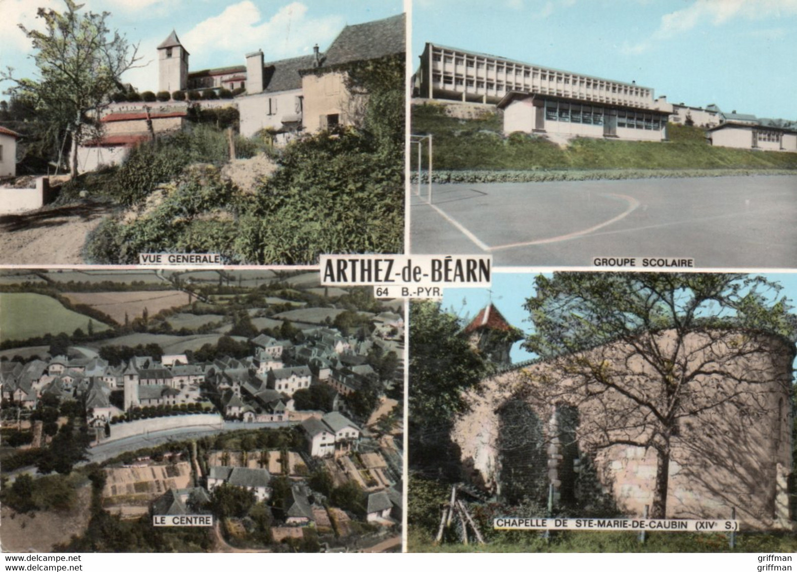 ARTHEZ DE BEARN VUE GENERALE GROUPE SCOLAIRE LE CENTRE CHAPELLE SAINTE MARIE DE CAUBIN CPSM GM TBE - Arthez De Bearn