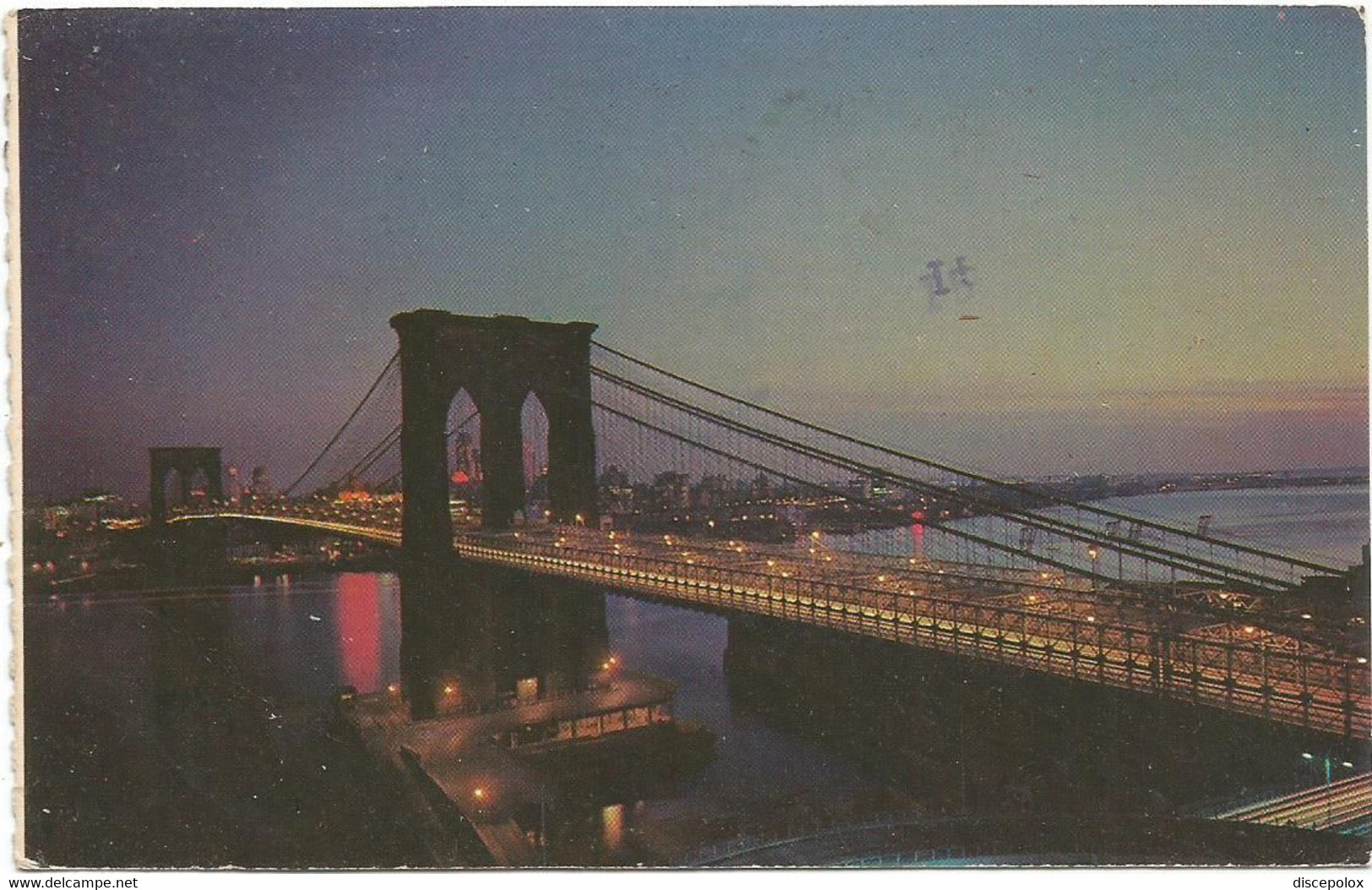 AC2845 New York City - Brooklyn Bridge At Night - Notte Nuit Nacht Noche / Viaggiata 1979 - Bridges & Tunnels