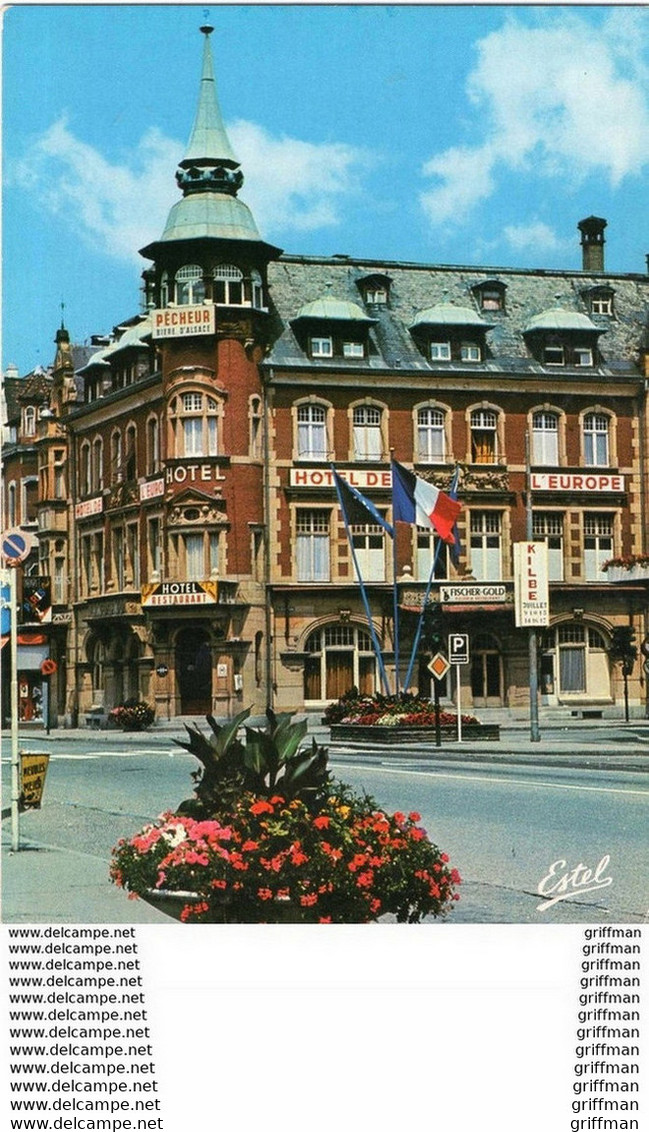 SAINT LOUIS PORTE DE FRANCE VUE AERIENNE L'HOTEL DE L'EUROPE RUE DE BÂLE CPSM GM 1980 TBE - Saint Louis