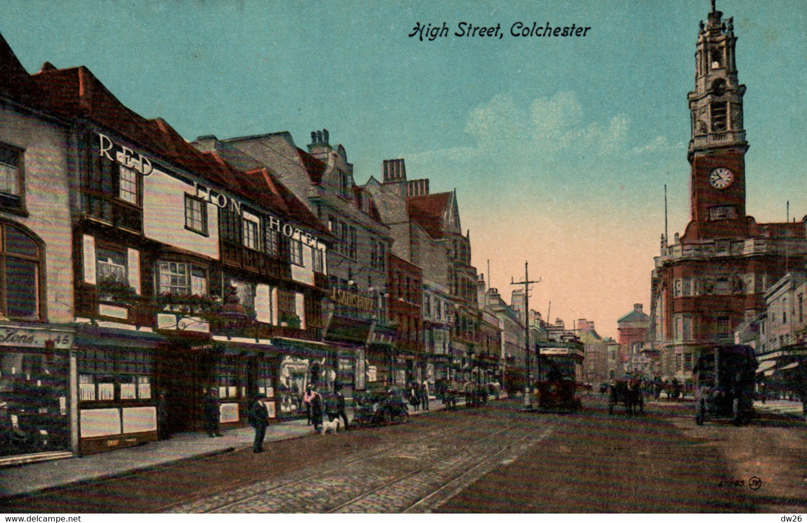 High Street, Colchester (Essex) Red Lion Hotel - Valentine's Series - Non Circulated Post Card - Colchester