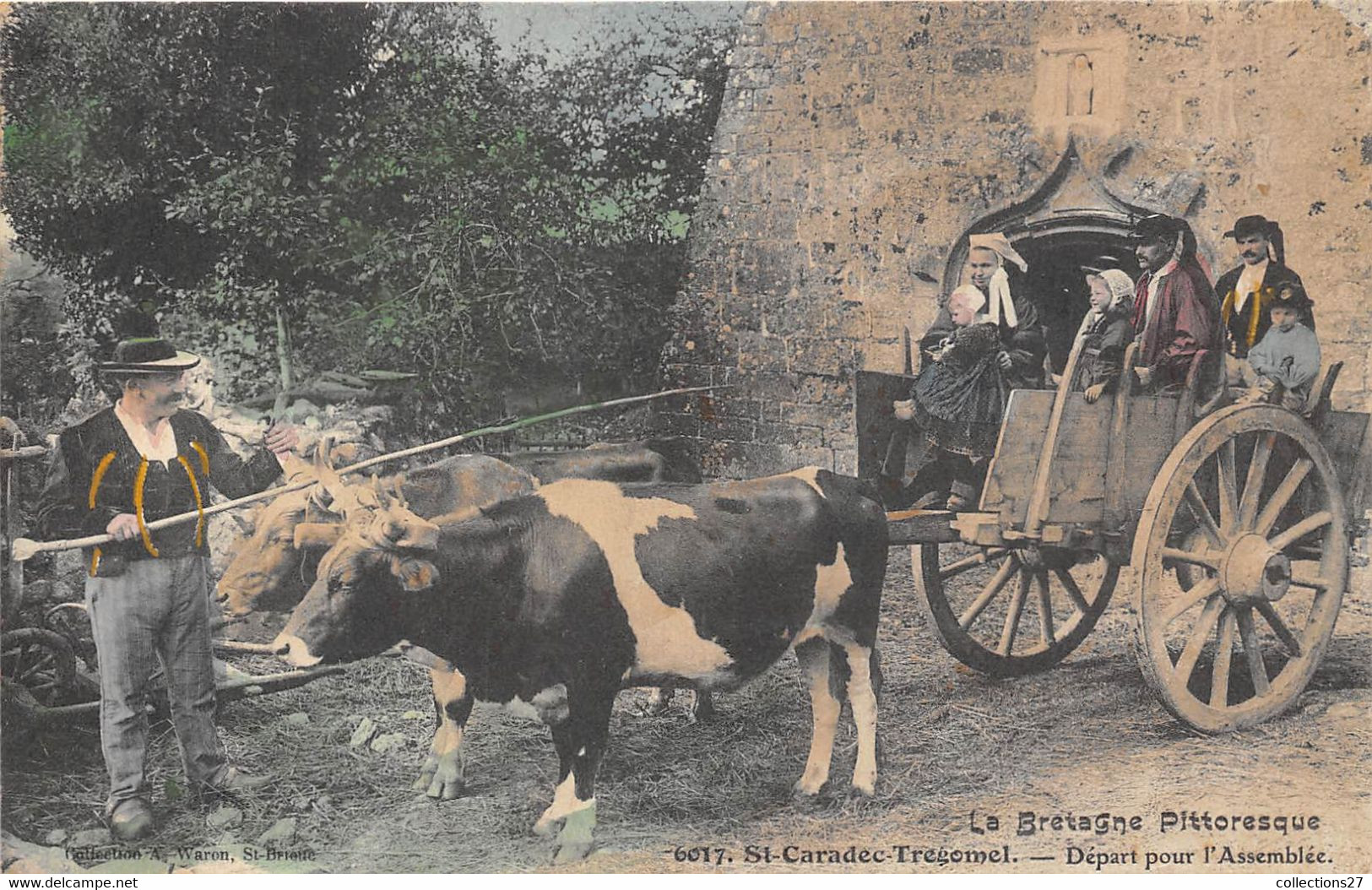 56-SAINT-CARADEC-TREGOMEL- DEPART POUR L'ASSEMBLEE ( EN COULEUR ) - Other & Unclassified