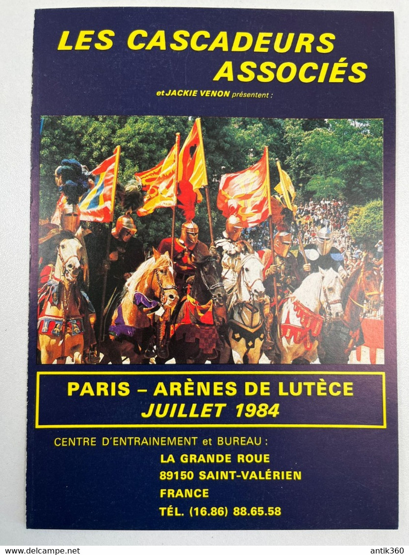 Cirque - Brochure Spectacle Les Cascadeurs Associés Jackie Vernon Arènes De Lutèce Paris - - Programs