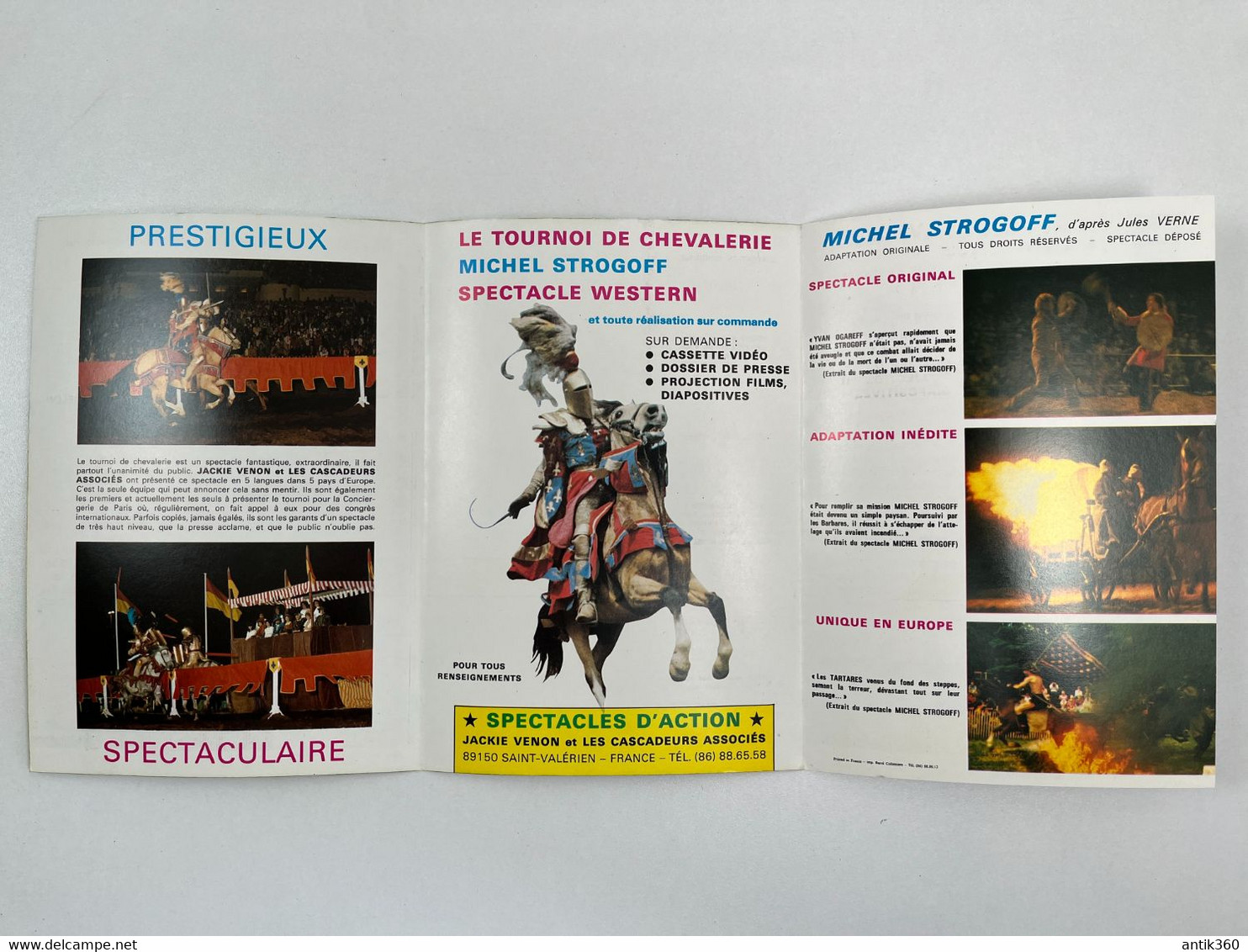 Cirque - Brochure Spectacle Les Cascadeurs Associés Jackie Vernon Saint Valérien (89) Chevaliers - Programme