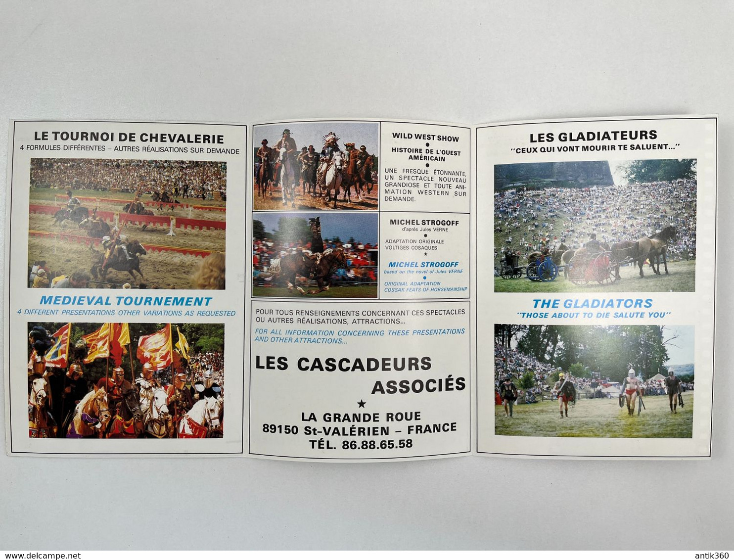 Cirque - Brochure Spectacle Les Cascadeurs Associés Jackie Vernon Saint Valérien (89) Chevaliers Tournoi Chevalerie - Programma's