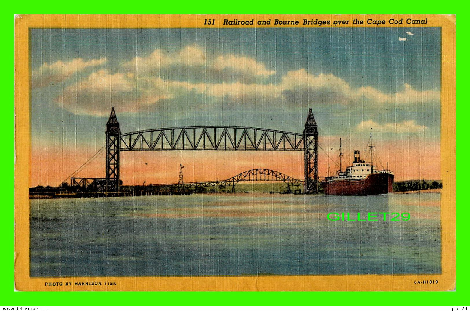 CAPE COD, MA - RAILROAD AND BOURNE BRIDGES OVER THE CAPE COD CANAL - E. D. WEST CO - - Cape Cod