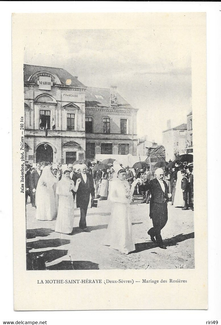 Cpa 79, LA MOTHE-SAINT-HERAYE, Mariage Des Rosières, Dos Vierge Et Divisé, Belle Carte - La Mothe Saint Heray