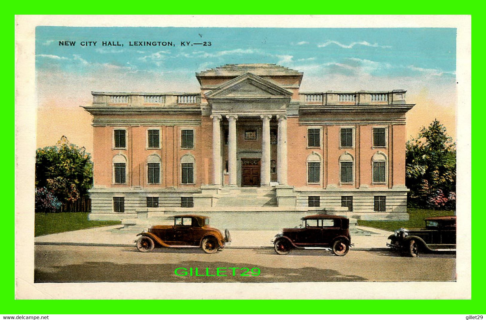 LEXINGTON, KY - NEW CITY HALL - VINTAGE CARS - TRAVEL IN 1933 - - Lexington