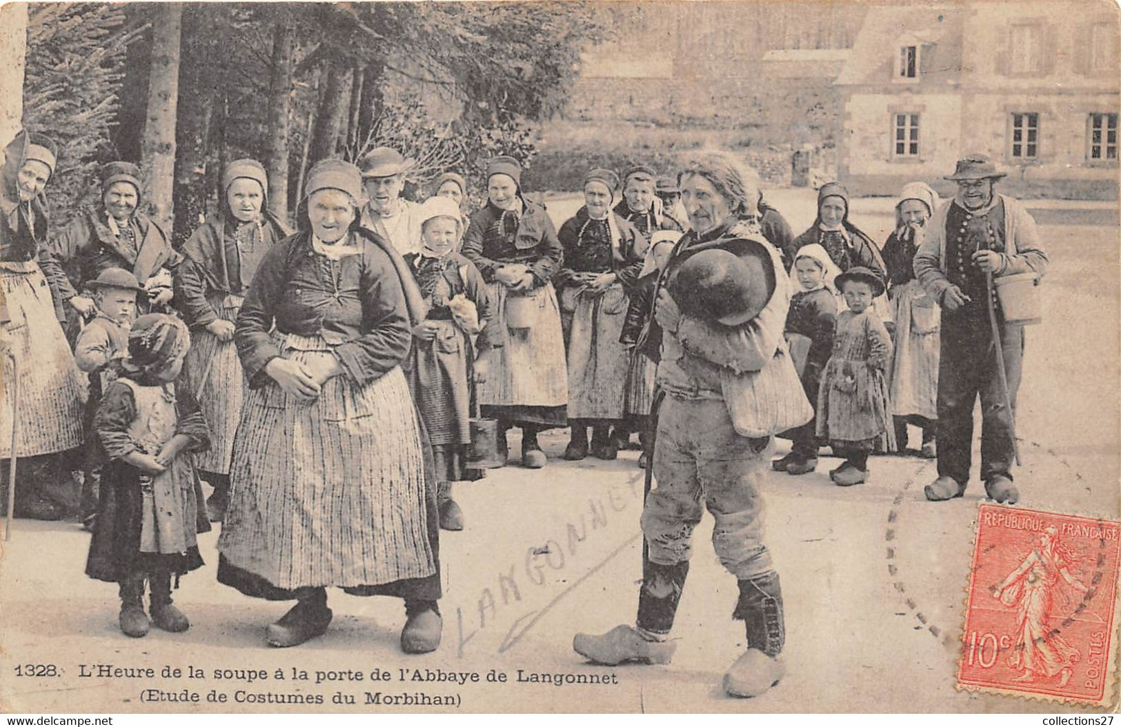 56-LANGONNET- L'HEURE DE LA SOUPE A LA PORTE DE L'ABBAYE - Other & Unclassified