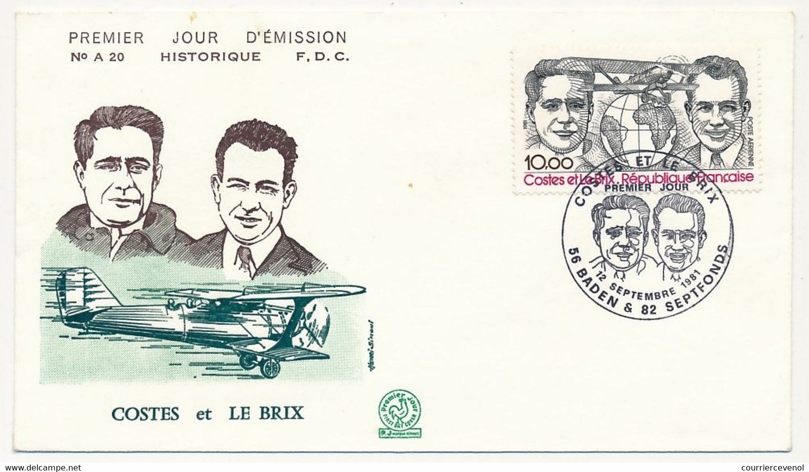 FRANCE - Enveloppe FDC - 10.00F Costes Et Le Brix - Baden Et Septfons - 12 Sept 1981 - 1980-1989