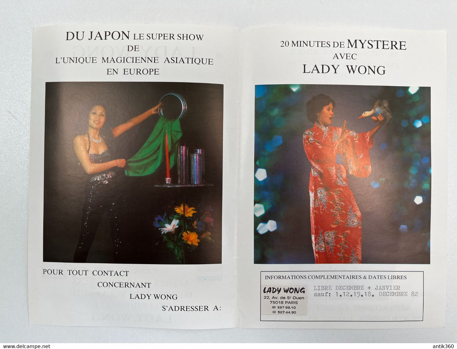 Cirque - Brochure Spectacle Magicienne LADY WONG Magie - Programma's