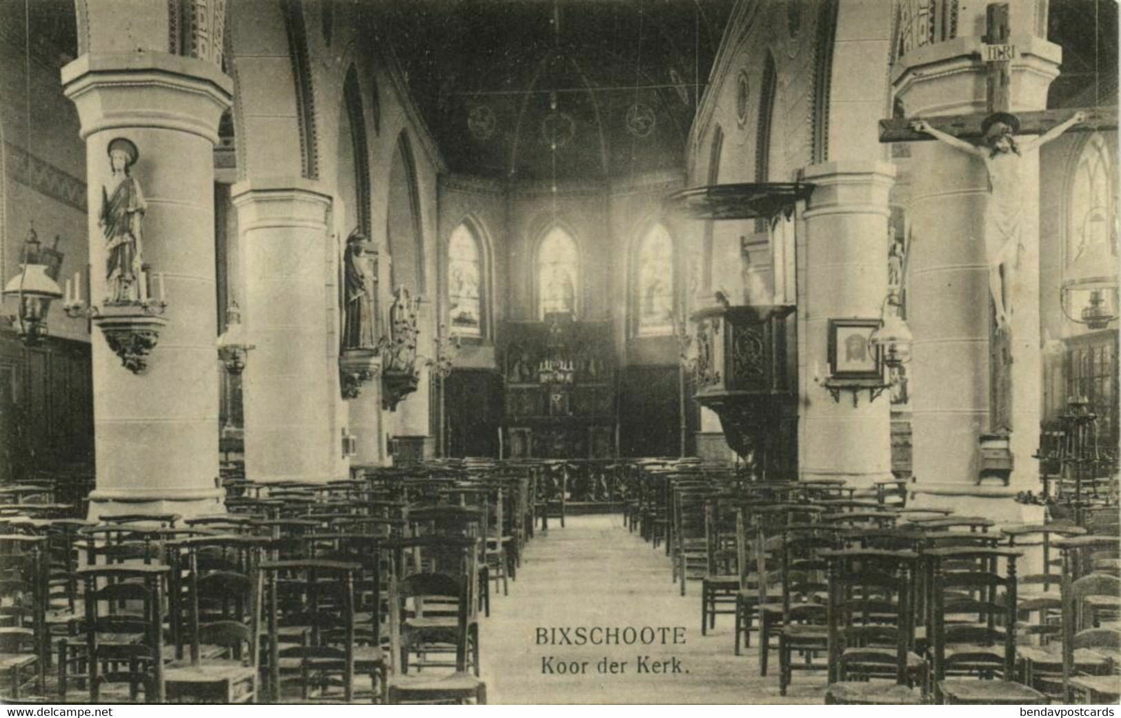 Belgium, BIXSCHOOTE, Koor Der Kerk, Church (1910s) Postcard - Langemark-Poelkapelle