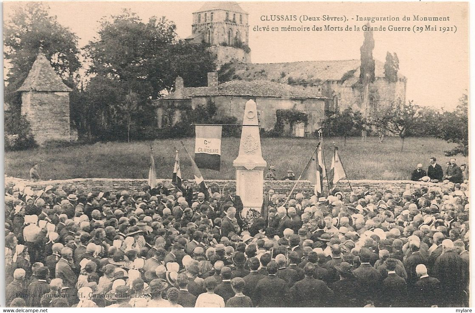 Cpa 79 Clussais Inauguration Monument Aux Morts - Sauze Vaussais