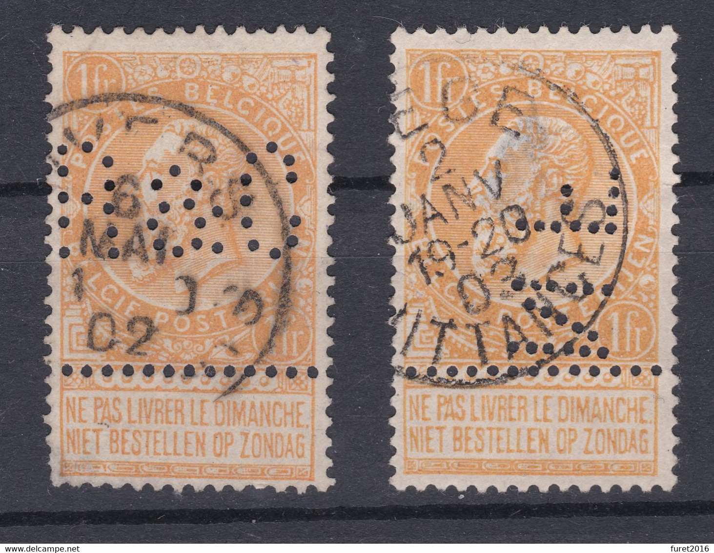 N° 65 : 2 Timbres Perfore - 1863-09