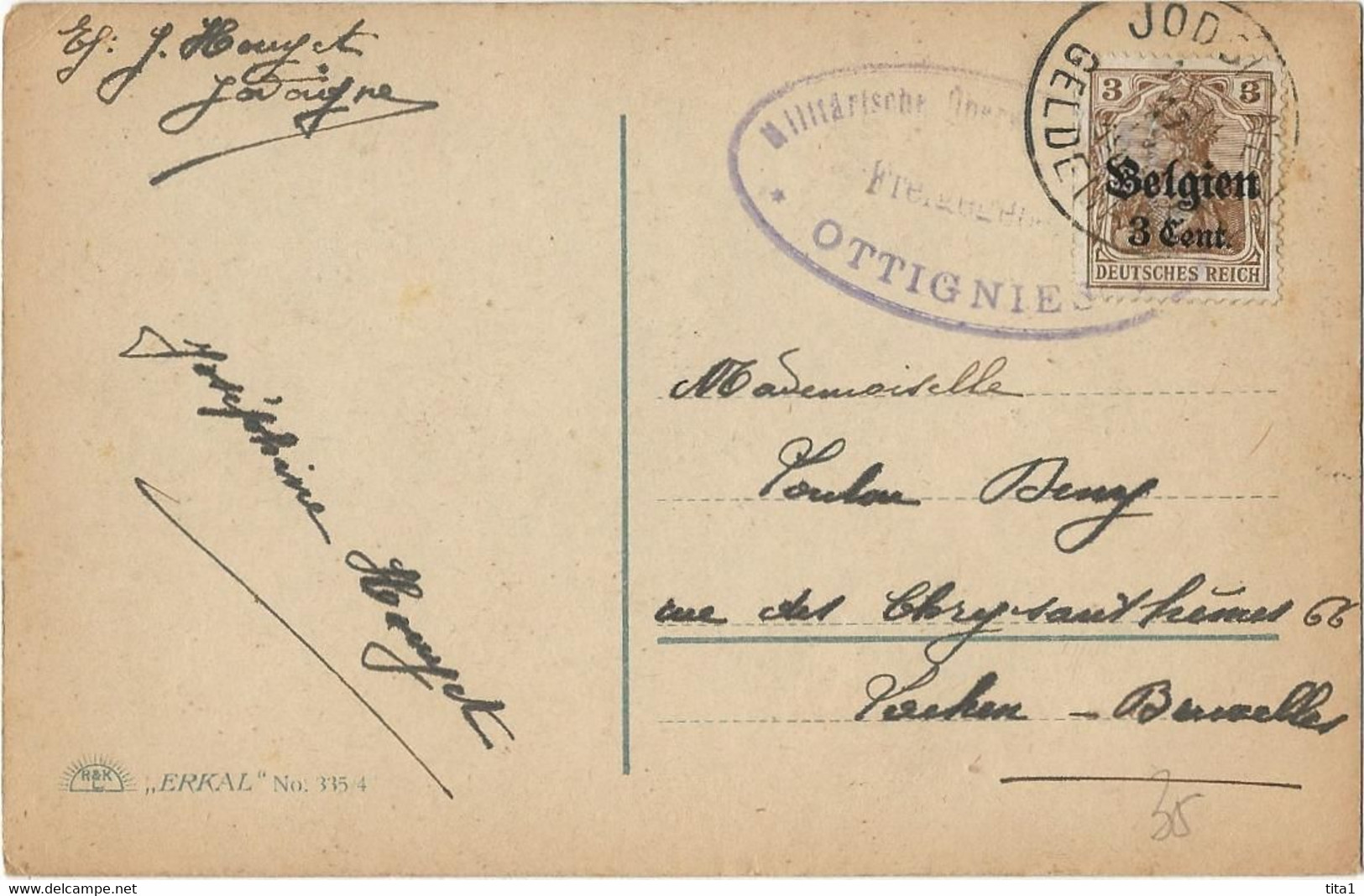 914 - Jeune Dame  - Mia May  " Cachet Militaire Allemand - Guerre 14 - Ottignies) - Usabal