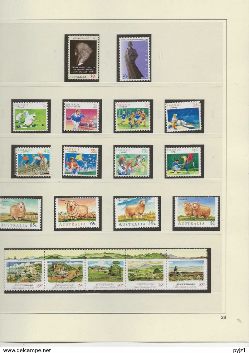 1989 MNH Australia Year Collection According To SAFE Album - Années Complètes