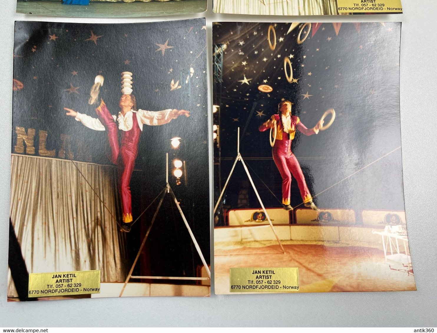 Cirque - Lot De 4 Photos Acrobate Jongleur JAN KETIL - Norway - Circus - Personalidades Famosas