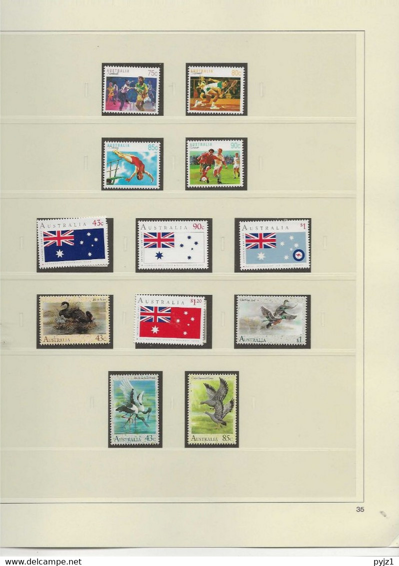 1991 MNH Australia Year Collection According To SAFE Album (including ATM) - Vollständige Jahrgänge