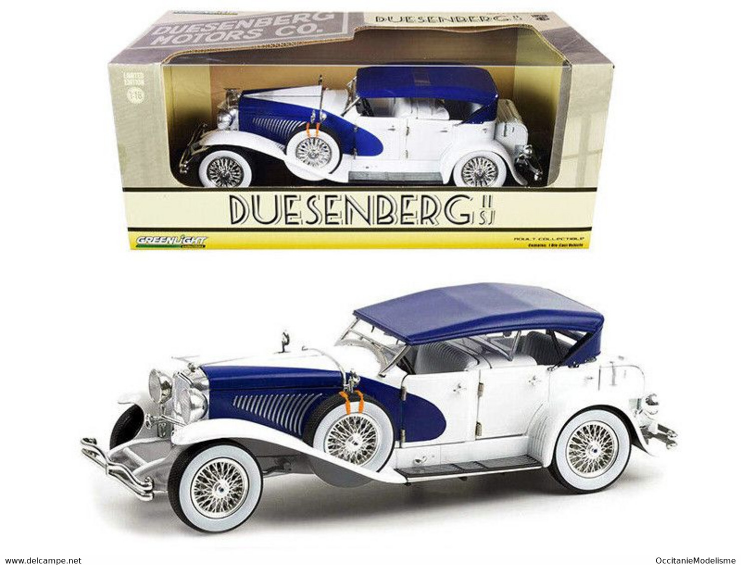 Greenlight - DUESENBERG II SJ Cabriolet Blanc Réf. 13589 Neuf 1/18 - Sonstige & Ohne Zuordnung