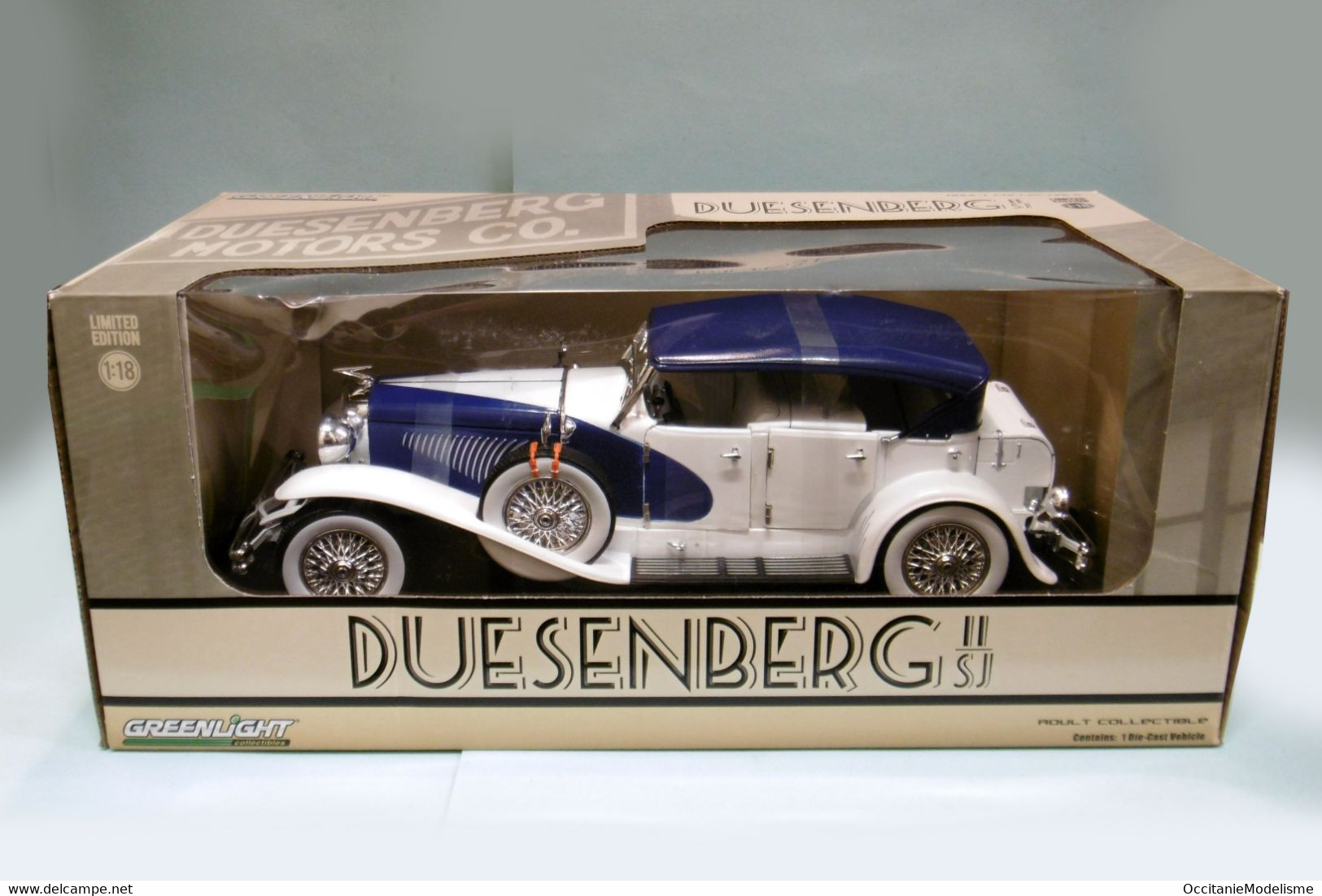 Greenlight - DUESENBERG II SJ Cabriolet Blanc Réf. 13589 Neuf 1/18 - Sonstige & Ohne Zuordnung