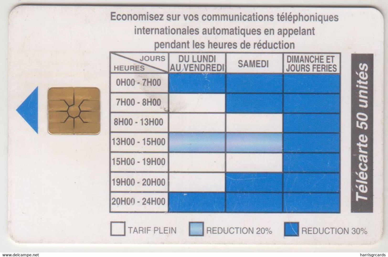 BENIN - Telephone Tariffs 1 (09/96), OPT, 50 U, Tirage 40.000, Used - Bénin