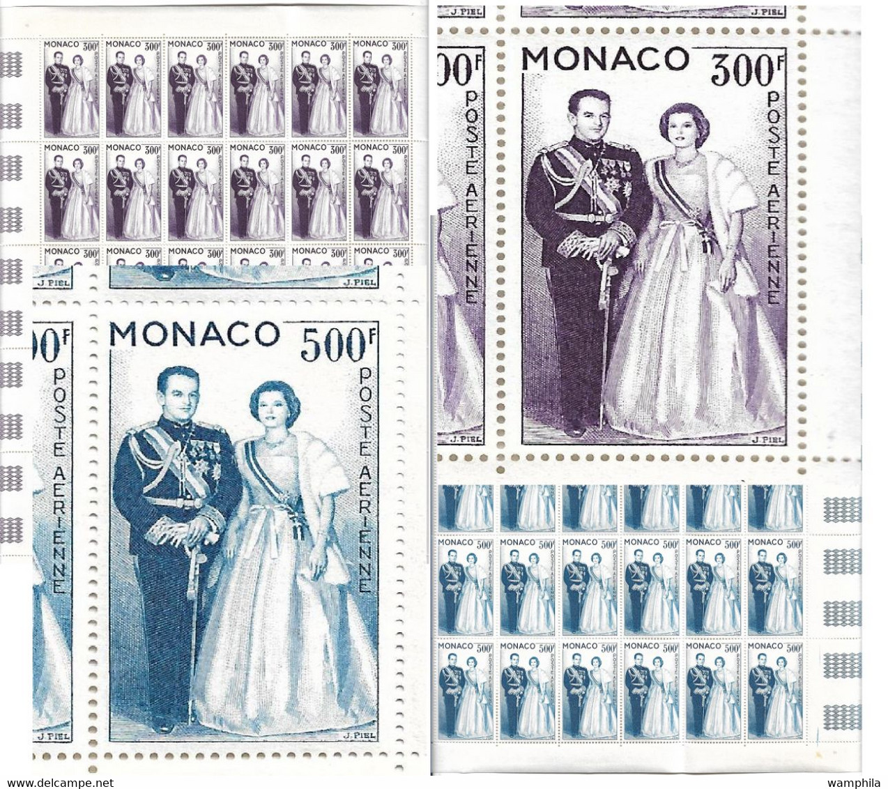 Monaco Poste Aérienne N°71/72** En Feuille. Couple Princier. Cote 1581€. - Colecciones & Series