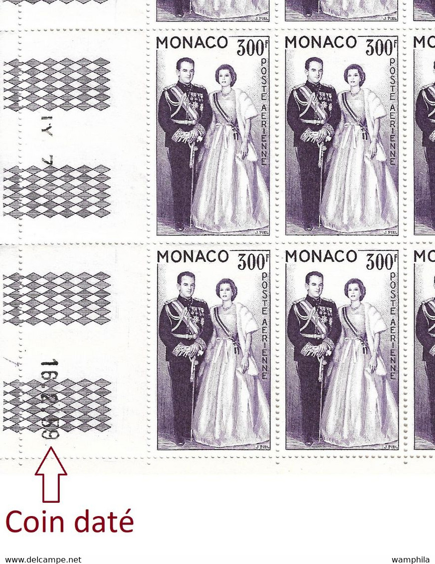 Monaco Poste Aérienne N°71/72** En Feuille. Couple Princier. Cote 1581€. - Verzamelingen & Reeksen