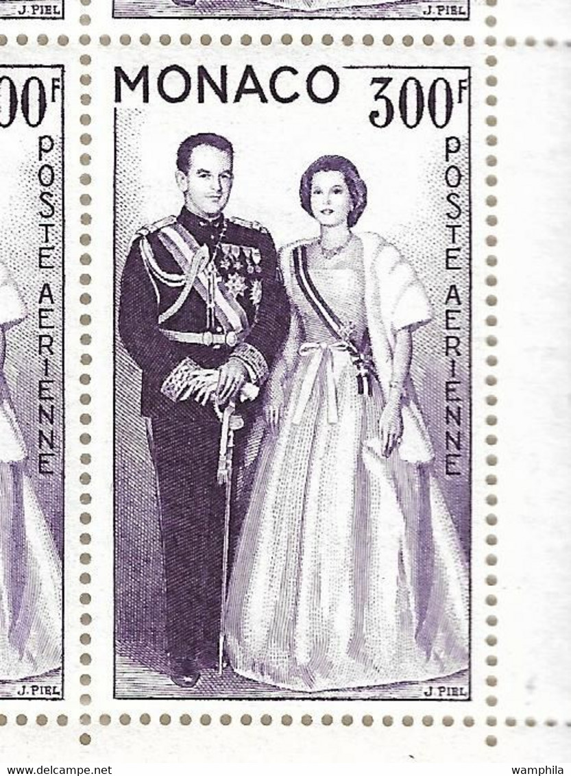 Monaco Poste Aérienne N°71/72** En Feuille. Couple Princier. Cote 1581€. - Collections, Lots & Series