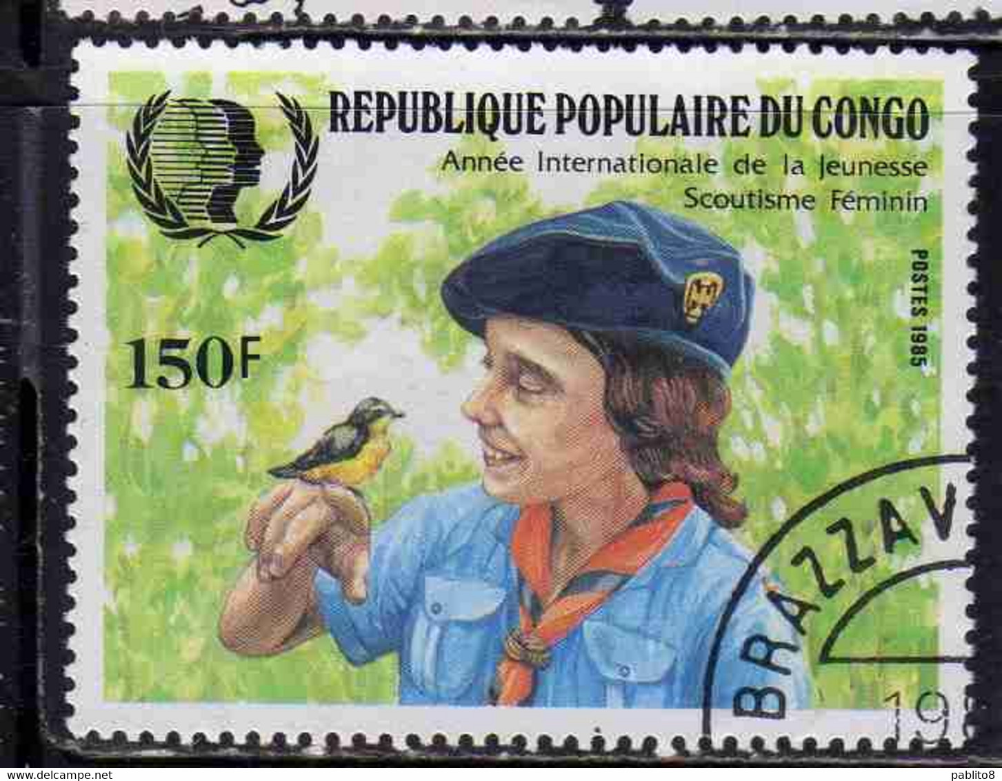 CONGO PEOPLE'S REPUBLIQUE REPUBLIC 1985 ANNIVERSARIES AND EVENTS LADY OLAVE BADEN-POWELL 150fr OBLITERE USED USATO - Oblitérés