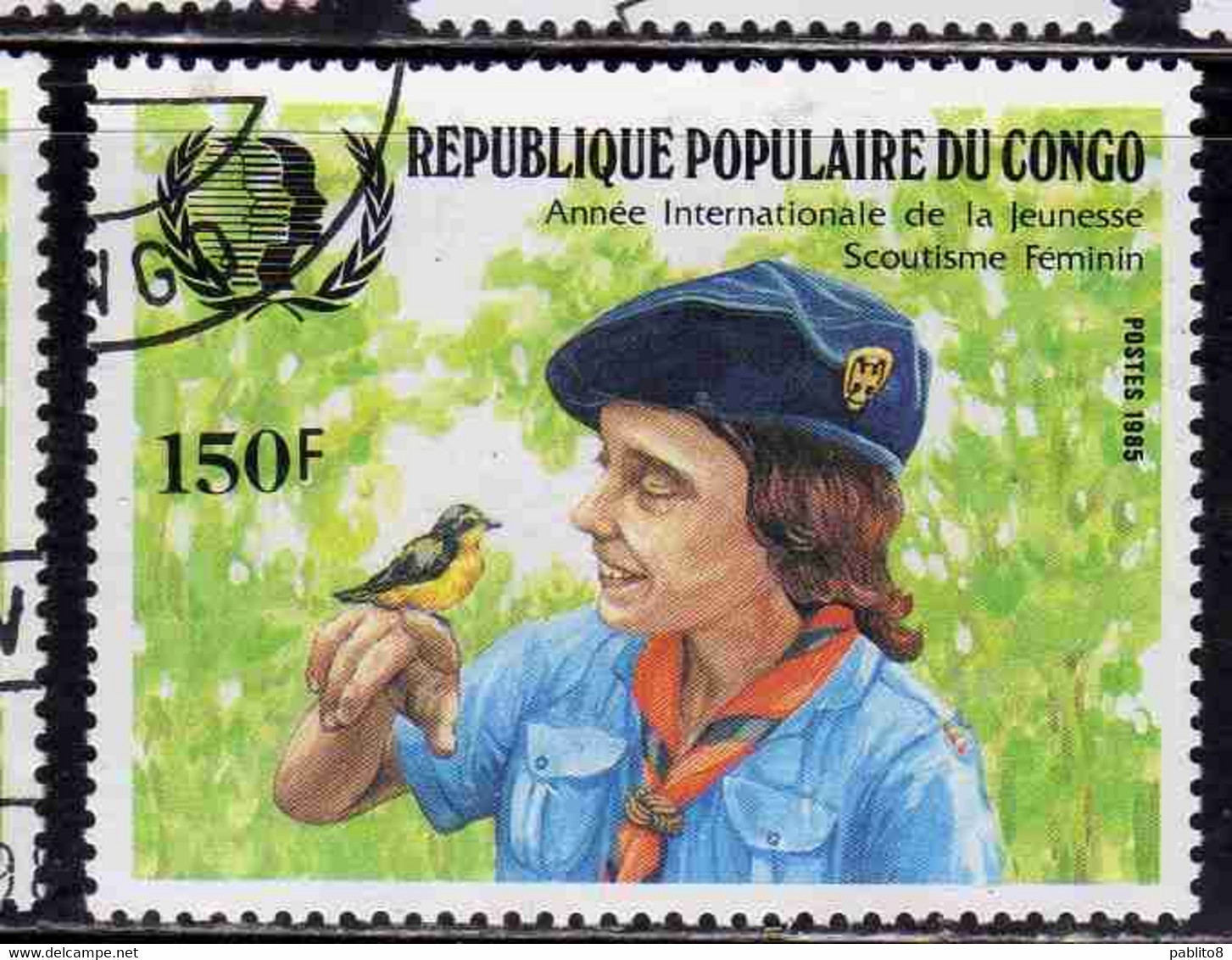 CONGO PEOPLE'S REPUBLIQUE REPUBLIC 1985 ANNIVERSARIES AND EVENTS LADY OLAVE BADEN-POWELL 150fr OBLITERE USED USATO - Oblitérés