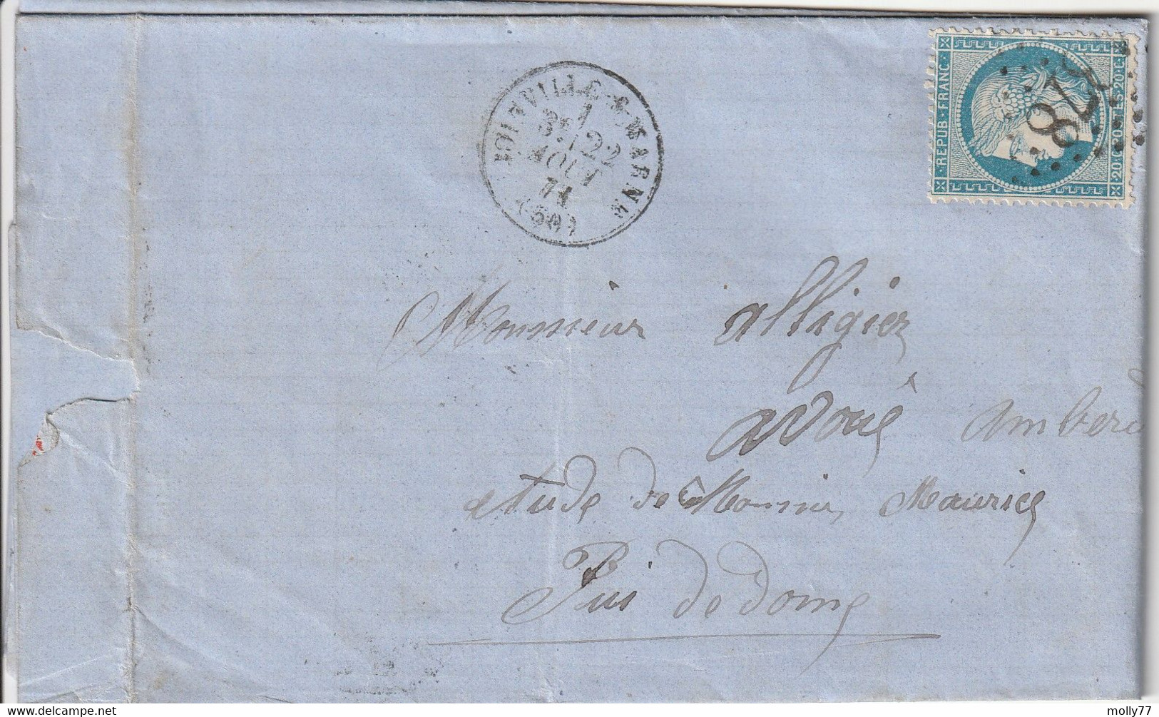 Lettre De Joinville Sur Marne à Ambert LAC - 1849-1876: Classic Period