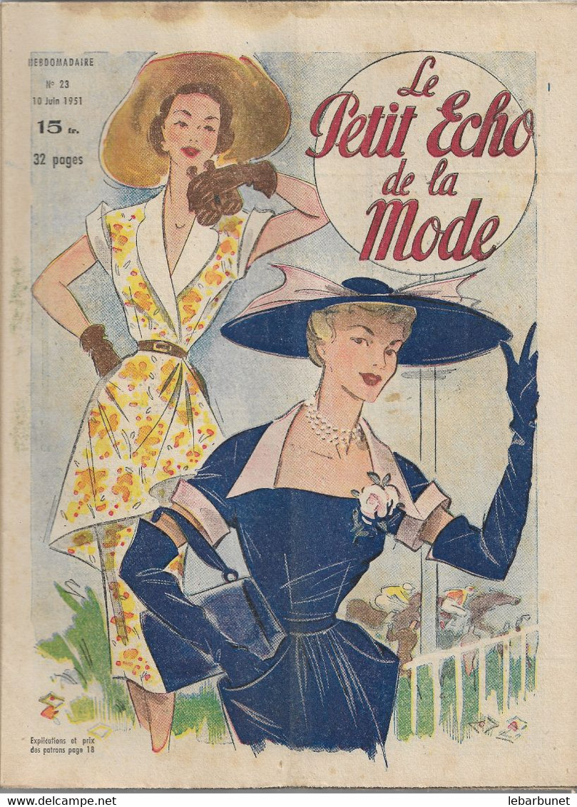 5 Revues De Mode 1951 Le Petit Echo De La Mode N° 16 - 17 - 19 - 22 - 23 - Moda